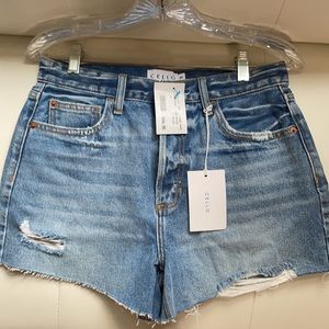 Cello - true blue high waist jean shorts